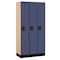 Salsbury Industries Wardrobe Locker, 36" W, 18" D, 76" H, (3) Wide, (3) Openings, Blue 31368BLU - alternate 1